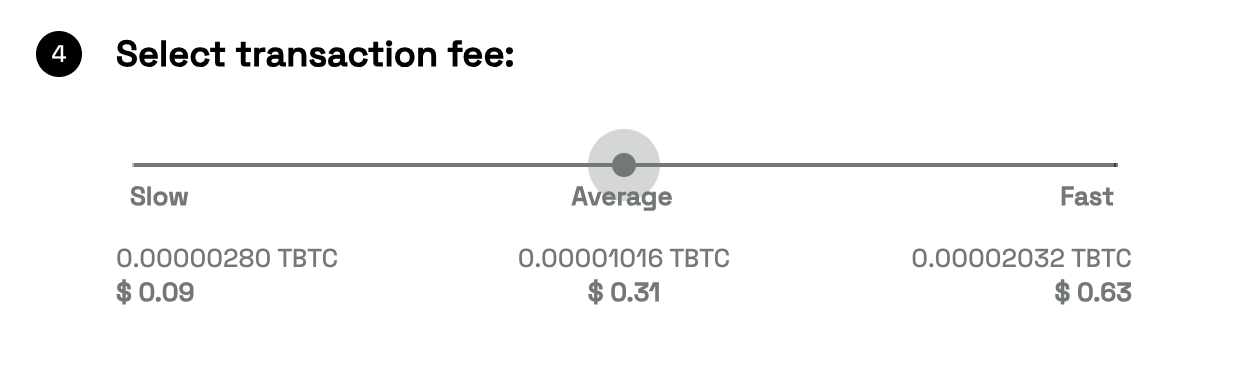 Select Transaction Fee